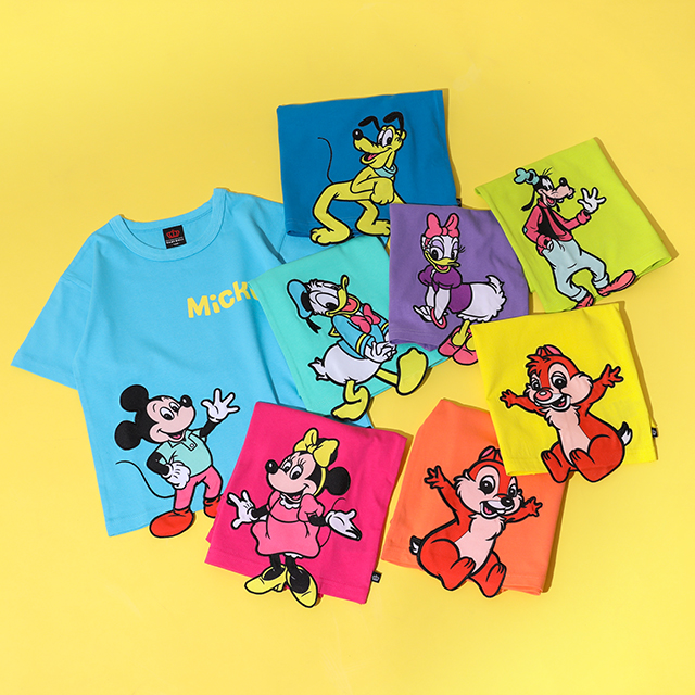 disney　キャラクターワッペンTシャツ