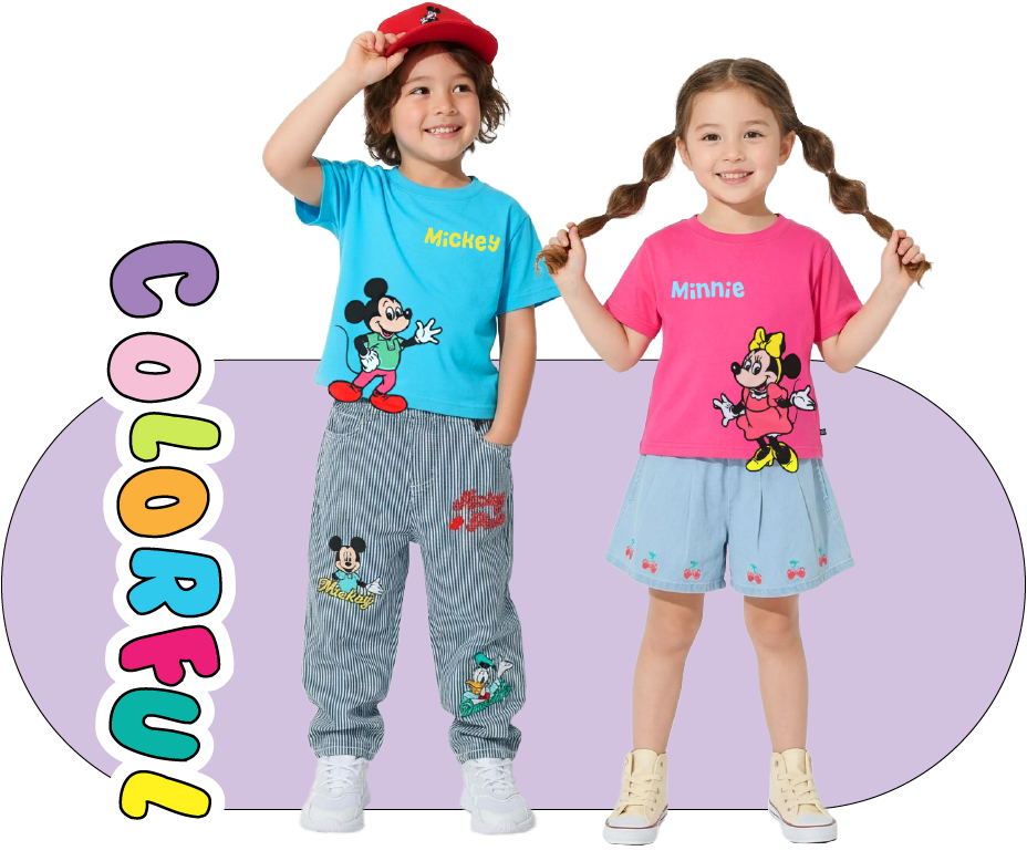 disney　キャラクターワッペンTシャツ