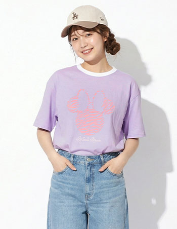 こども服　Disney アニマル柄フロッキーTシャツ