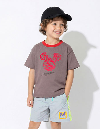 こども服　Disney アニマル柄フロッキーTシャツ