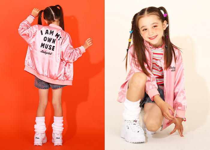 サテンジャケット　ジャケット　女の子　こども　オシャレ