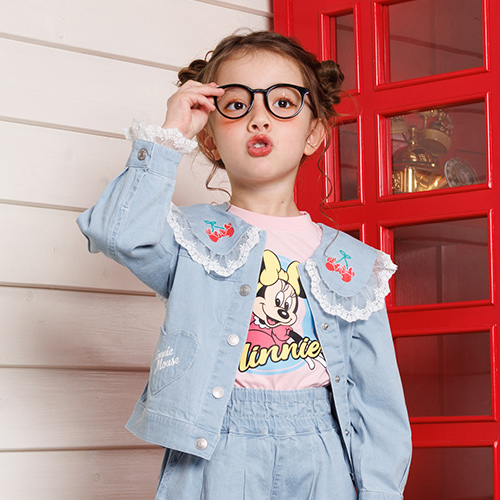 disneyレースフリル襟デニムジャケット