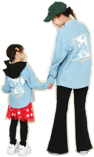 ディズニー こども服　リンクコーデ　親子コーデ