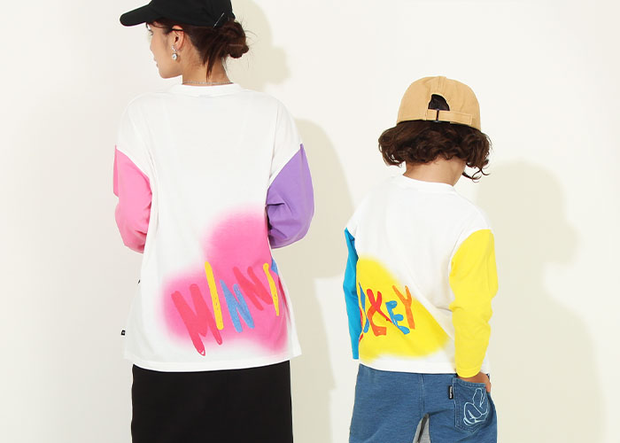 ディズニー こども服　親子コーデ　ロンT