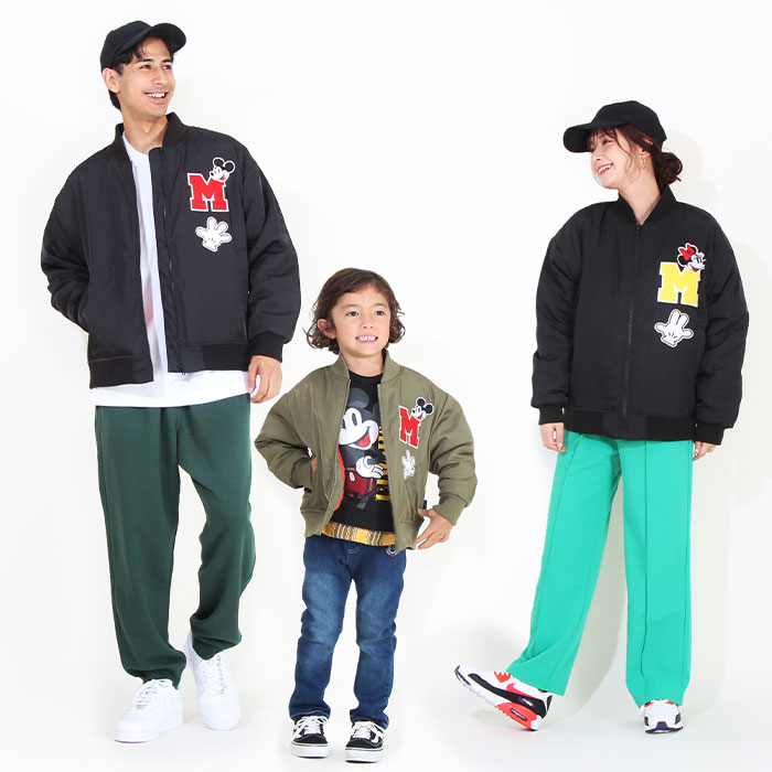 ディズニー こども服　親子コーデ　ミッキー　ミニー　アウター