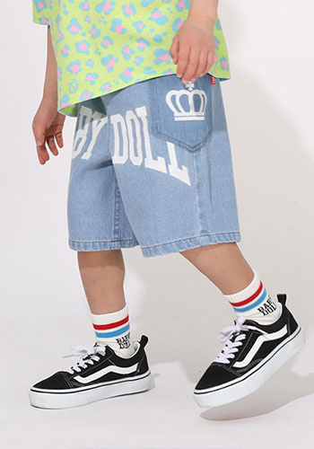 アーチロゴデニムハーフパンツ