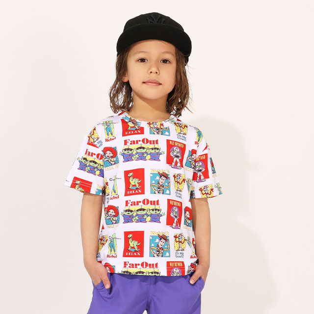 接触冷感 トイストーリーポップ総柄Tシャツ
