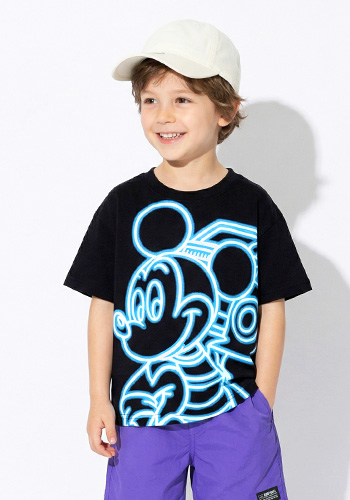 親子お揃い ディズニー ネオン蓄光Tシャツ