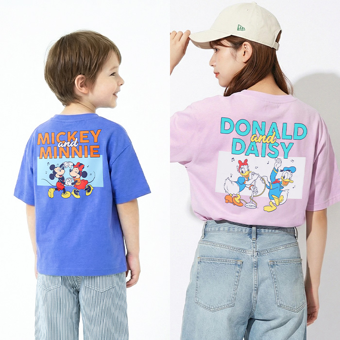 親子お揃い ディズニー バックキャラクターTシャツ