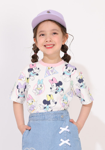 親子お揃い ディズニー WEB限定 パステル総柄Tシャツ